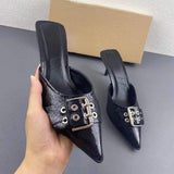 New Arrivals Women Shoes Chaussure Ouverte Femme BUckle Fashion Pointed Toe Sandal High Heels for Ladies