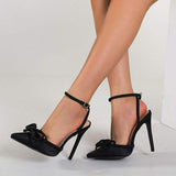 Top Selling Fancy Talon Femme 2025 Silk Material Trendy Cover Toe Pumps Bow Red Heels for Women