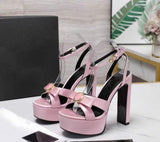Women's Platform Chunky Heel Sandals Ladies Ultra-High Heel Slippers Fashion, Peep-Toe, Plus Size, Open-Toe Sandals