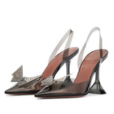 34-45 Large Size US 13 Dropshipping Zapatos Altos Dama Germany Diamond Butterfly 2025 New Color Clear Heels for Women and Ladies