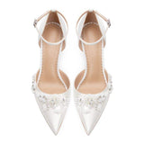 Sandales Talon White Silk Wedding Fashion Stiletto High Quality Sandal Sexy Heels for Women