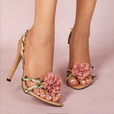 Women's Cross-Border Pastoral Floral Stiletto Heels Sexy Women Sandals Dreamy & Elegant Vine-pattern High-Heel Sandals