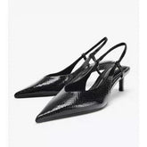 New Arrival Women's Mules: Embossed Pattern Pointed-Toe Versatile Sexy Stiletto Slide Heels