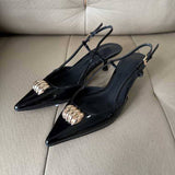 New Arrival Women's Pointed-toe Stiletto Heel Backless Sandals, One-strap Closed-toe Style, Versatile & High-heeled