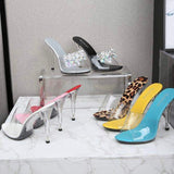Talon Aiguille Sexy Open Toe Design Trendy Clear Shoes 2024 Ladies Luxury Heels for Women