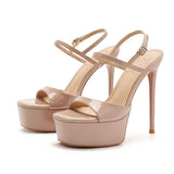 Sexy Sapato De Salto Stripper New Design Thick Sole High Thin Platform Heels