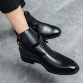 Buckle Strap SIze 38-48/6.5-14 Fashion Designers Durable Formal Business Footwear Men Other Ankle PU Leather Boots