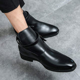 Buckle Strap SIze 38-48/6.5-14 Fashion Designers Durable Formal Business Footwear Men Other Ankle PU Leather Boots