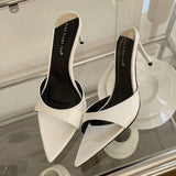 Open Toe Talon Femme Sexy Slim Fashion Slippers Women Mules Heels
