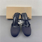 Contrast Color Talon Latest Design Korean Fashion Rhinestone Strap Summer 2025 Heels for Women
