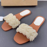 Sandale Plat Pearl Diamond Outdoor New Spring Korean Sandals for Women