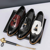 Latest Design Pointed Toe Good Looking Formal Dress Shoes Durable Tassel Loafers for Men