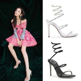 Silver Bottom European and American Version Sexy Sandals Ankle Wrap 2025 Trendy Luxury Heels for Women