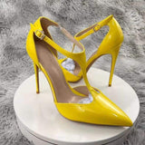 Talons Latest Fashion Estilo De Tacones Thin Stilettos Yellow Heels for Ladies