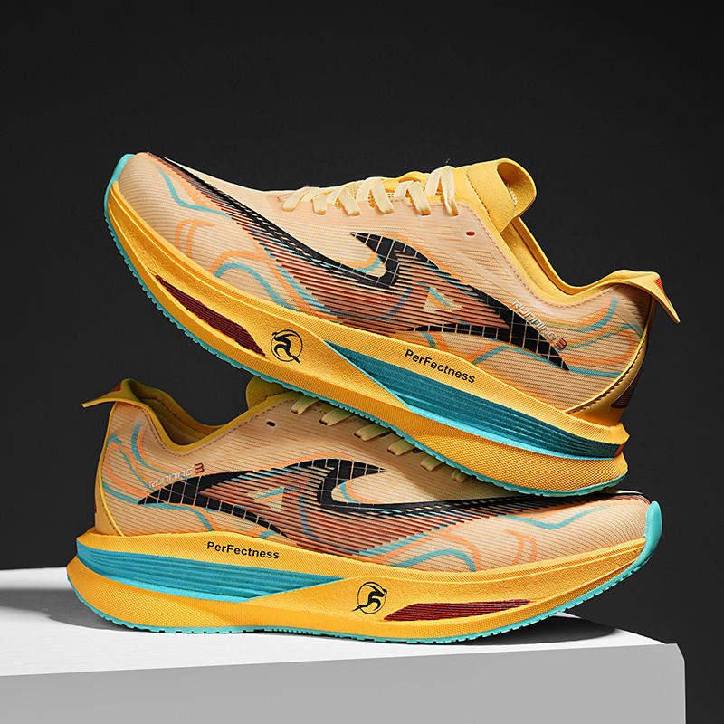Mens Professional Running Shoes Lightweight Speed Trainers High Performance Breathable Mesh Sneakers Racing Sport Footwear
