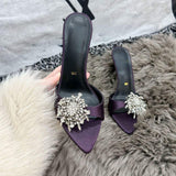 Trendy Shiny Gold Summer Fashion Slipper Open Toe Gold Fashion Heels for Women