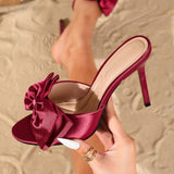 New Fashion Chaussure Femme Sandales Luxe Slides Bow Fashion Shoes Kitten Heels for Ladies