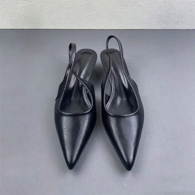 Women Pointed Toe Slingback Kitten Heels Comfortable Office Dress Shoes Low Heel Pumps for Professional Workwear Black Brown