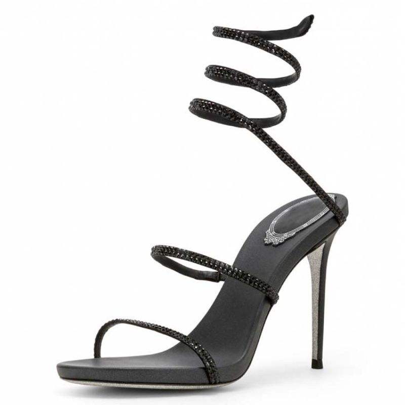 Silver Bottom European and American Version Sexy Sandals Ankle Wrap 2025 Trendy Luxury Heels for Women