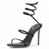 Silver Bottom European and American Version Sexy Sandals Ankle Wrap 2025 Trendy Luxury Heels for Women