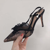 Chaussures Pour Femmes Nouveaux Styles Big Size Lace Slingback Pumps Female Sex Black Bigtree Shoes Heels for Ladies and Women