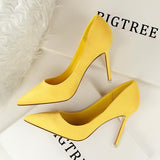 Big Size 42 43 Sepatu Wanita Sexy Fashion Suede Leather Dress Pumps Women Pencil Heels for Ladies Shoes