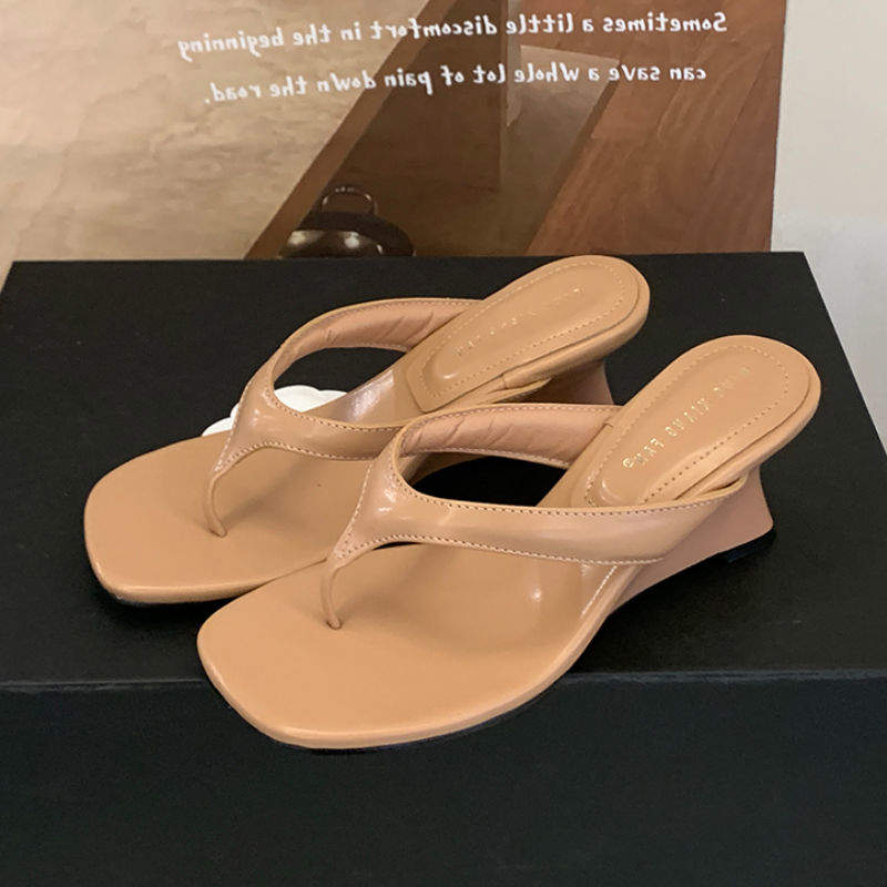 Escarpins Femme Flip Flops Sandal Fashion Pumps Shoes Low Wedge Women Heels for Lady Footwear