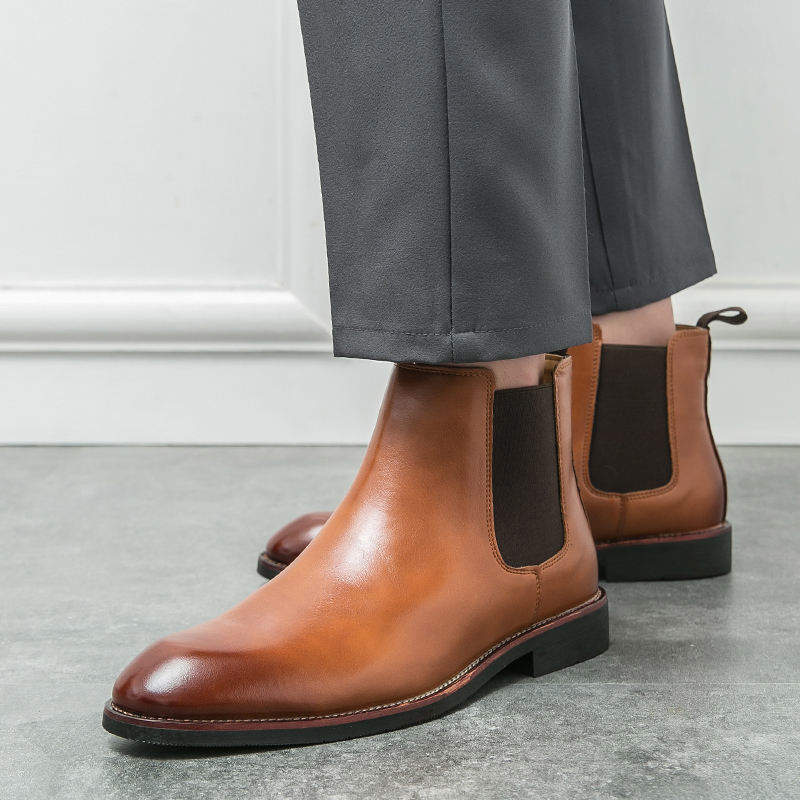 Latest Design High Ankle Fashion Boots Classy Brown Breathable Dress Shoes Other Men Boots