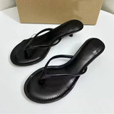 Tongs Femmes Low-Heel Toe-Post Women Sandals Slippers, Versatile Comfortable Casual Outdoor Ladies Flip Flops Slippers