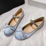 Babouche Laser Mary Janesl Rhinestone Designer Plus Size Pumps Flat Shoes for Ladies Women