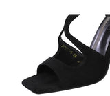 New Hot Black Open Toe High Heels Back Bow Ankle Strap Sexy Stiletto Sandals Evening Party Sandals