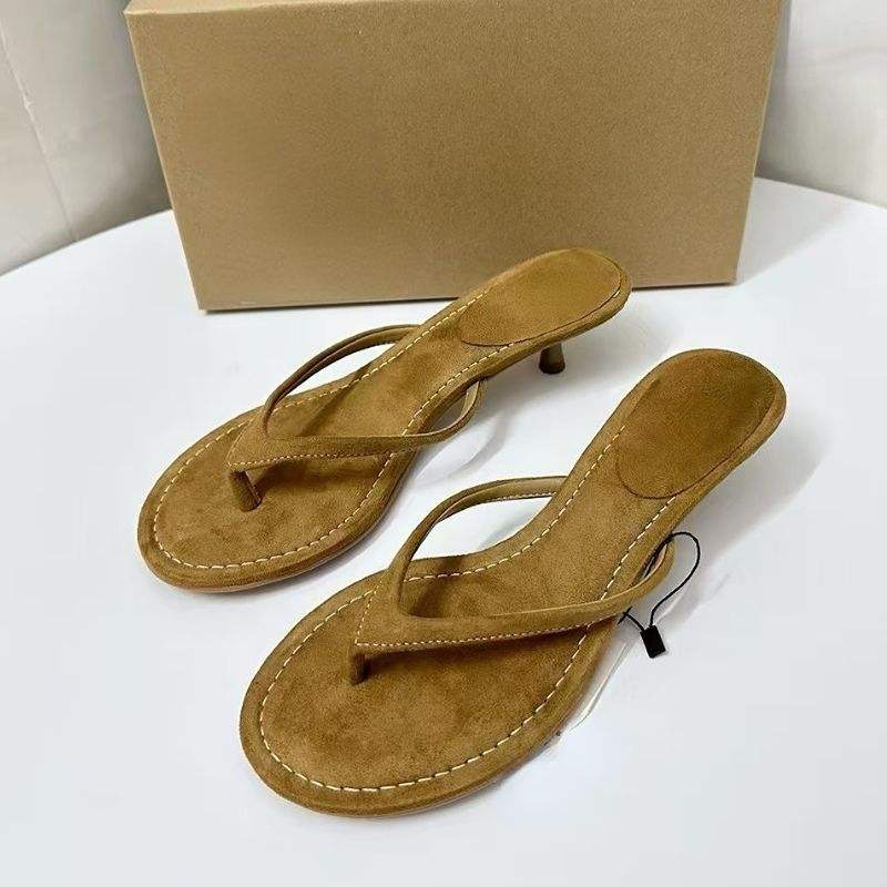 Best Selling Sandali Tacchi Stiletto 3CM Low Mules Toe Ring Summer Sandal Heels for Ladies Thin Heels