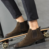 Top Quality Genuine Cowhide Leather Chelsea Boots Classic Design Men Dress Shoes