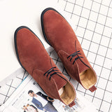 Point Toe High Ankle Reflective Men Faux Suede Boots