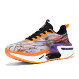 Mens Hollow Out Running Shoes Tie Dye Cushioning Road Jogging Sneakers Breathable Lightweight Athletic Walking Sports Footwear