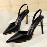 Hot Sale Stylish Women Rivet Slingback Heels Sexy Ladies Party Wear Shoes High Heel Fancy Sandals