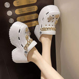 Sandalia Plataforma Comfortable Bling Rhinestone Thick Sole Summer Platform Sandals for Women