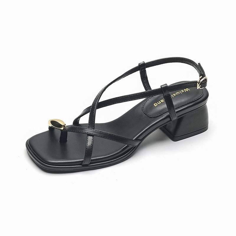 4CM Low Mujeres En Tanga Transparente Female Footwear Slippers Thong Fancy Heels for Women and Ladies
