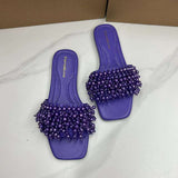 New Arrival Sandale Plat Pearl Diamond Outdoor New Spring Korean Sandals for Women