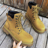 Dropshipping Products Original Quality Waterproof Tooling Boots Yellow Winter Women Genuine Real Leather Work Boots for Men
