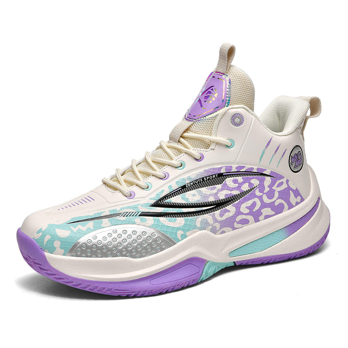 Mens Professional Basketball Shoes High Top Athletic Sneakers Leopard Print Cushioning Breathable Training Sports Court Footwear