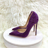 8CM/10CM/12CM New Fashion Sexy Female Shoes Stiletto Party Purple Club Job Heels for Women