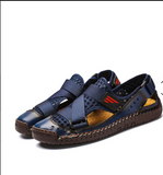 Summer Beach Fun Casual Comfortable Genuine Leather Sandals Men Sewing Soft Sole Fashion Men Casual Shoes