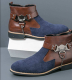 Big Size 38-48 Pointed Toe Classic Gentlemen Casual Footwear Dress Shoes Designers Ankle Boots for Men