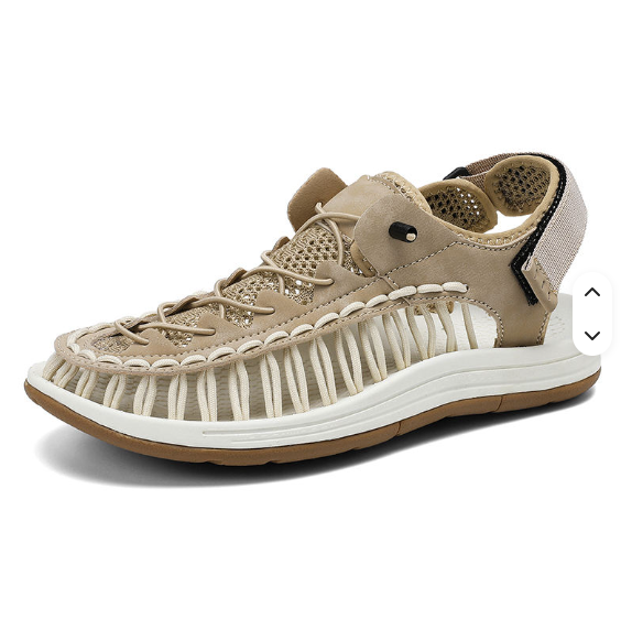 Open Woven Sport Sandal Sneaker with Quick Dry Mesh Cord Lacing+Hook Loop Cushioned Sole for All Day Comfort Stable Traction