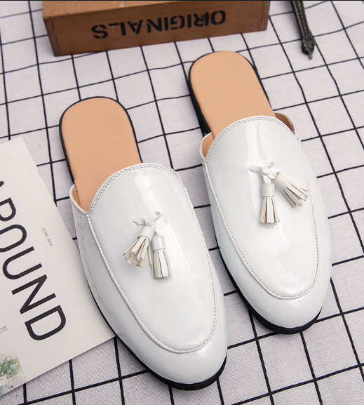 Tassel Half Shoes Comfortable Durable Lightweight Fashion Men Mules Casual Walking Shoes