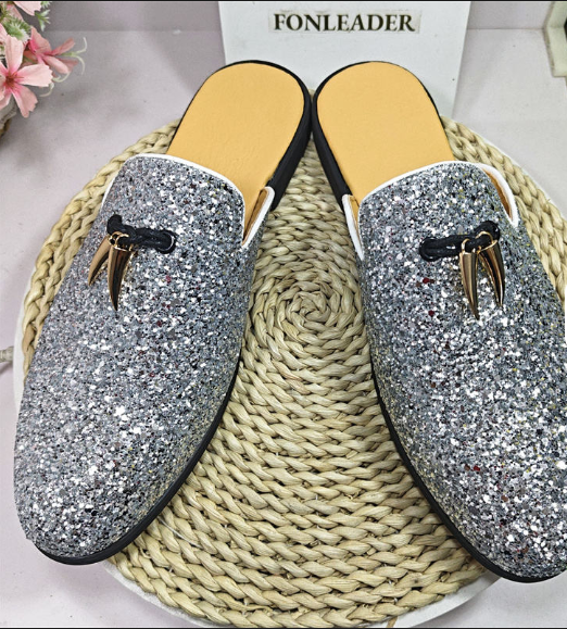 Glitters Shining Upper Cool Design Casual Shoes Summer Outdoor Classic Durable Fashion Casual Half Shoes for Men