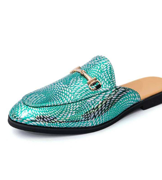Summer Casual Lightweight Comfortable Slippers Backless Classic Design Patent Leather Men Half Shoes