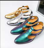 Buckle Strap Durable Sliver Gold Blue Color Hot Selling Summer Casual Flat Sandals Durable Men Walking Shoes