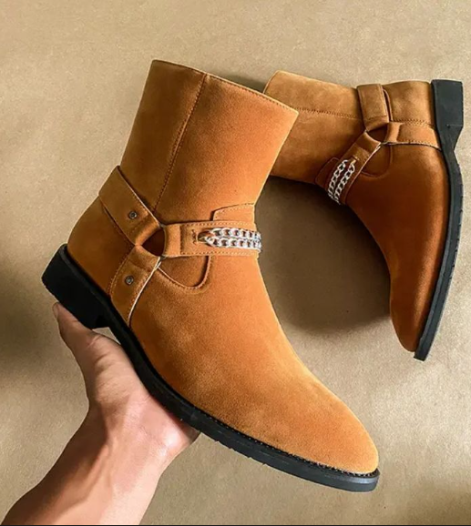 Latest Designers Chelsea Boots Comfortable High Cut Black Faux Suede Leather Casual Boots